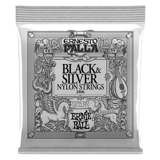 Ernie Ball Ernesto Palla Black and Silver Nylon String Set